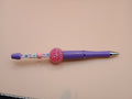 “F*ck No” Purple Beaded Pen – Handmade 1.0 Ink Pen with Multi-Color Letter Beads