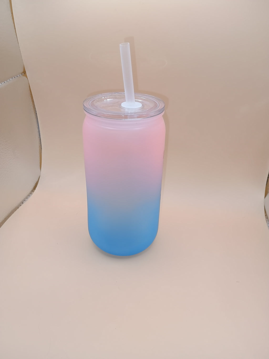“It’s Funny You Think I’m Listening” Acrylic Can Tumbler – Retro Snarky Pink & Blue Gradient Cup