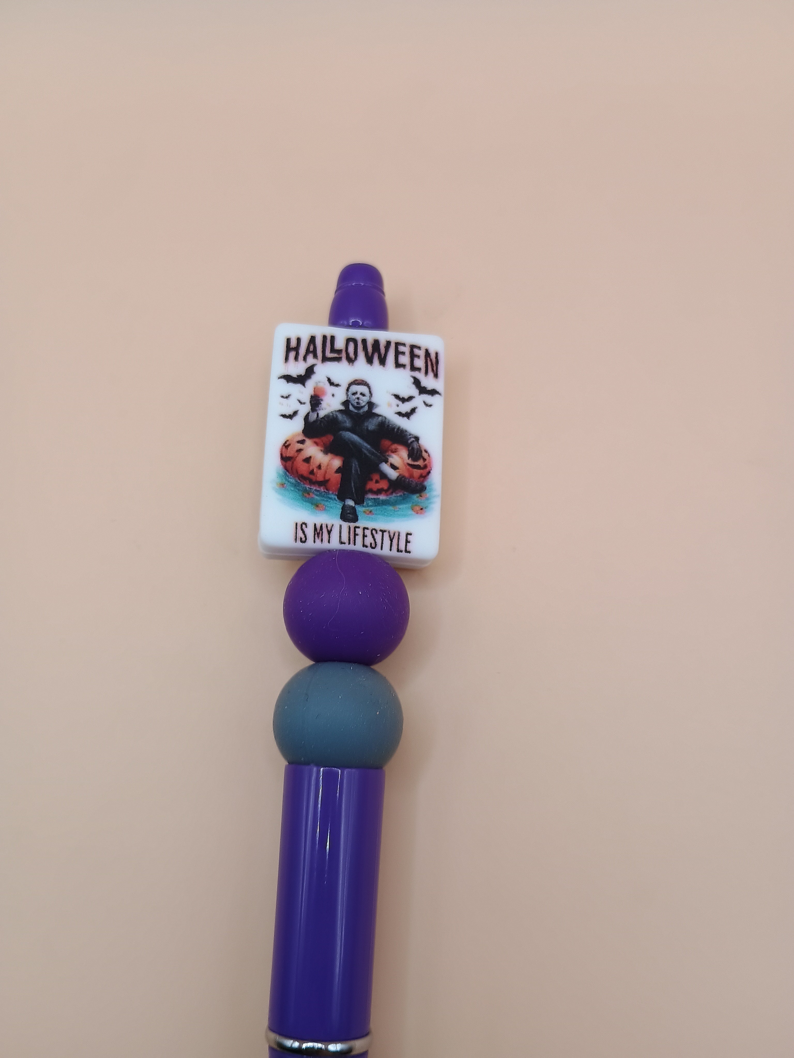 Halloween Is My Lifestyle Michael Myers Beaded Pen – Red 1.0 Handmade Horror Pen