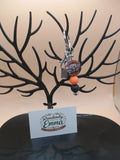 Route 66 Motorcycle Beaded Keychain – “America’s Highway” Silver Bag Charm