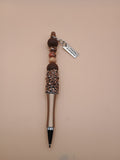 “I Choose Strength” Metallic Brown Beaded Pen – Handmade 1.0 Ink Pen