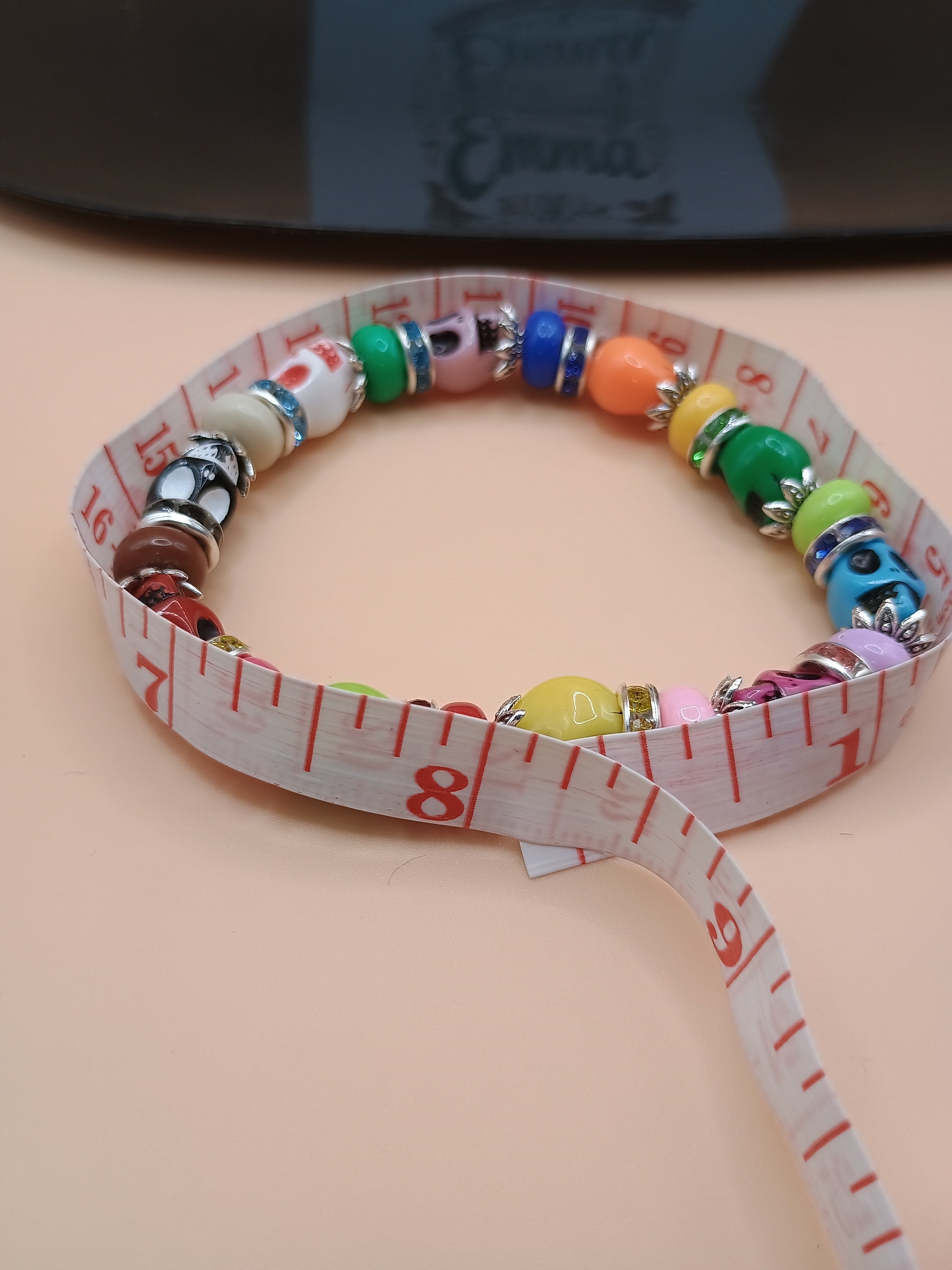 Día de los Muertos” Colorful Skull Stretch Bracelet – 8 Inch Gothic Beaded Bracelet