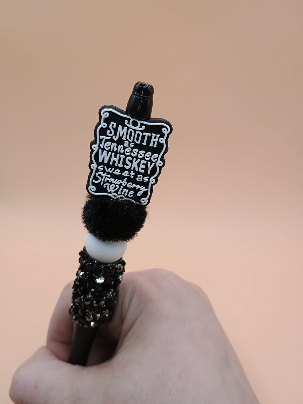 “Tennessee Whiskey / Strawberry Wine” Beaded Pen – Handmade 1.0 Ink Pen (2 Design Options)