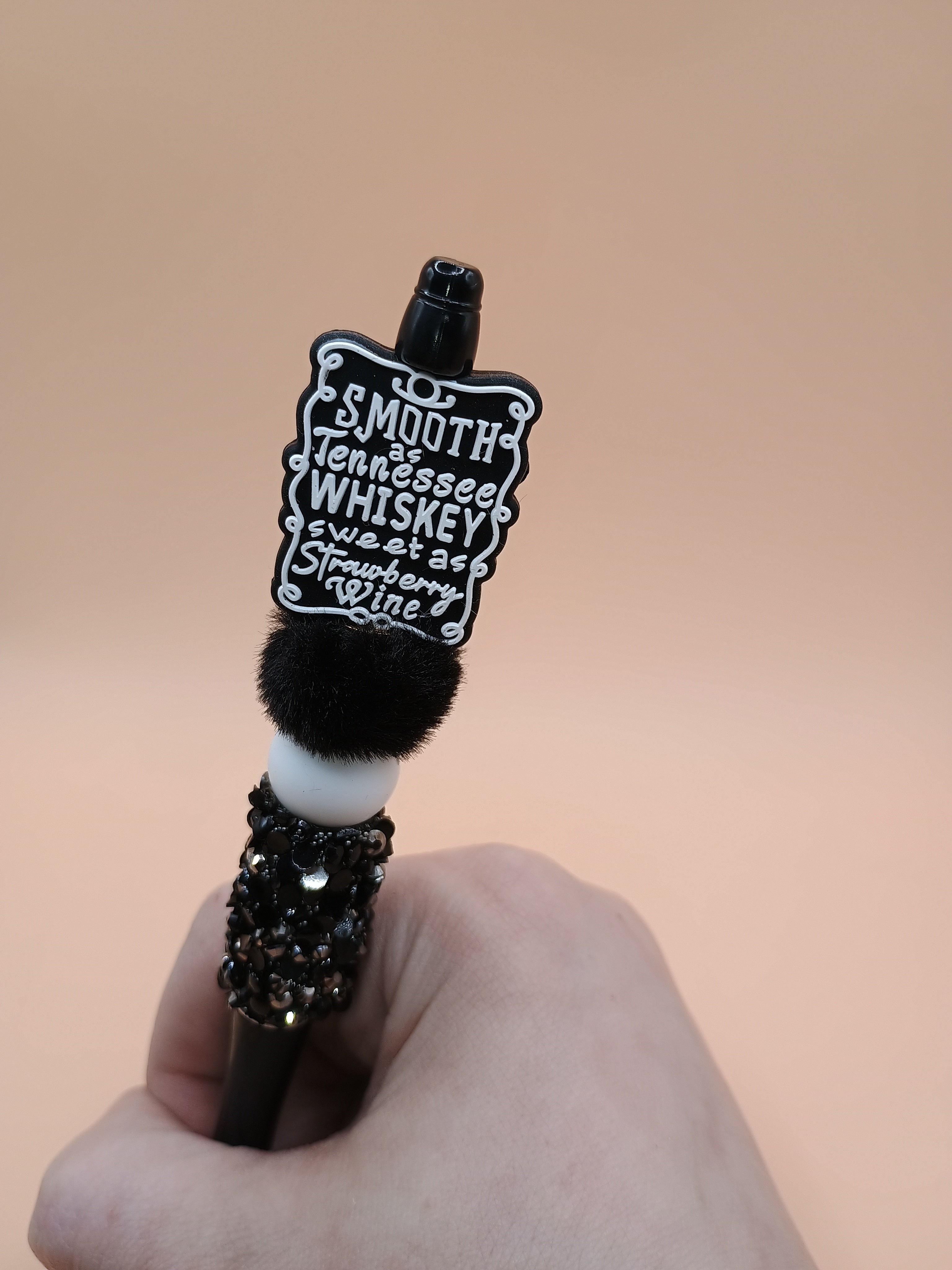 “Tennessee Whiskey / Strawberry Wine” Beaded Pen – Handmade 1.0 Ink Pen (2 Design Options)