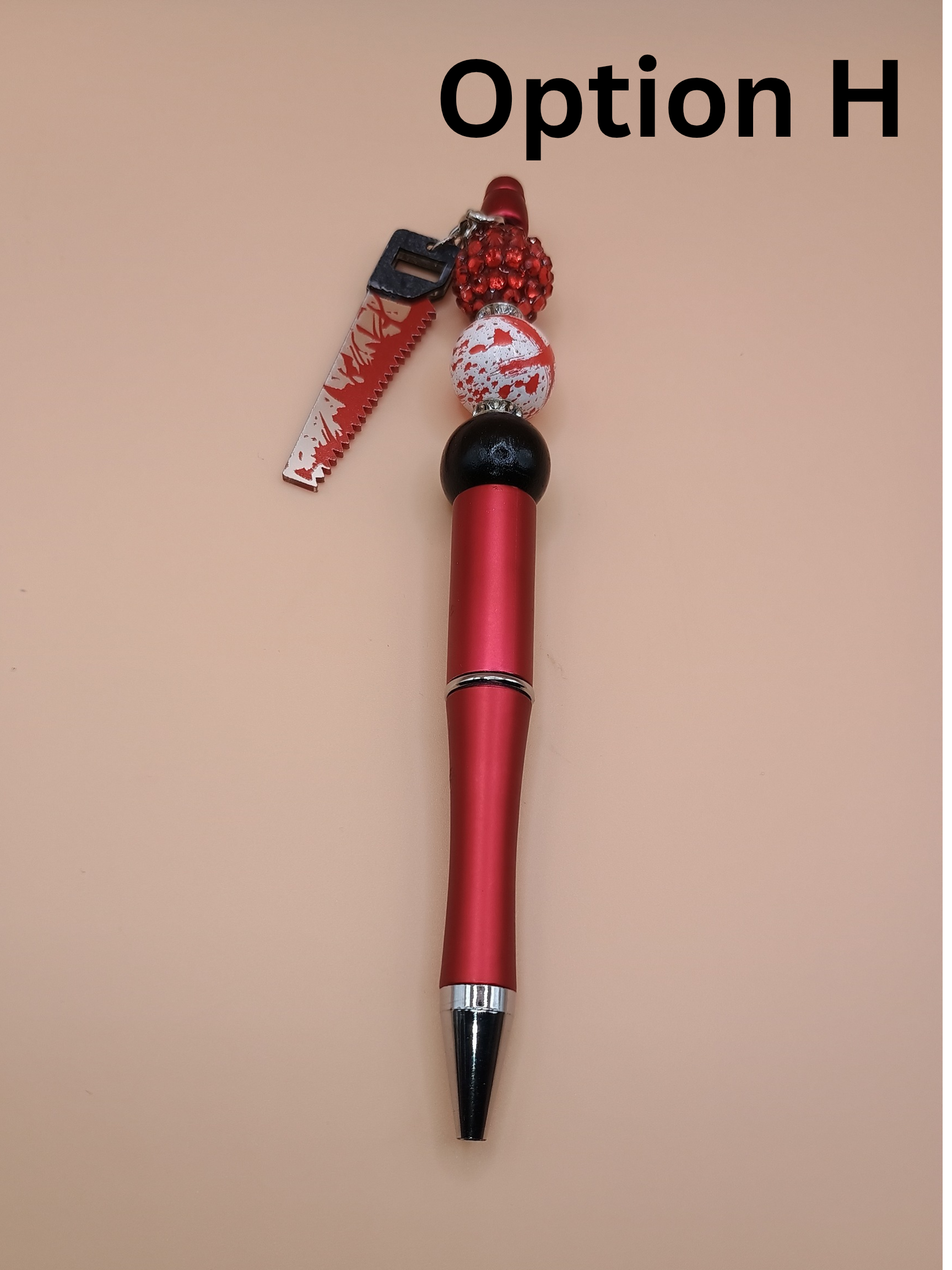 Horror-Themed Beaded Pens – Handmade 1.0 Ink Pens (8 Design Options)