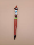 Sports Ball Beaded Pen – Burnt Orange Handmade 1.0 Ink Pen