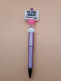 Be Kind. You Can’t Rewind – Purple Beaded Pen with Inspirational Focal Bead