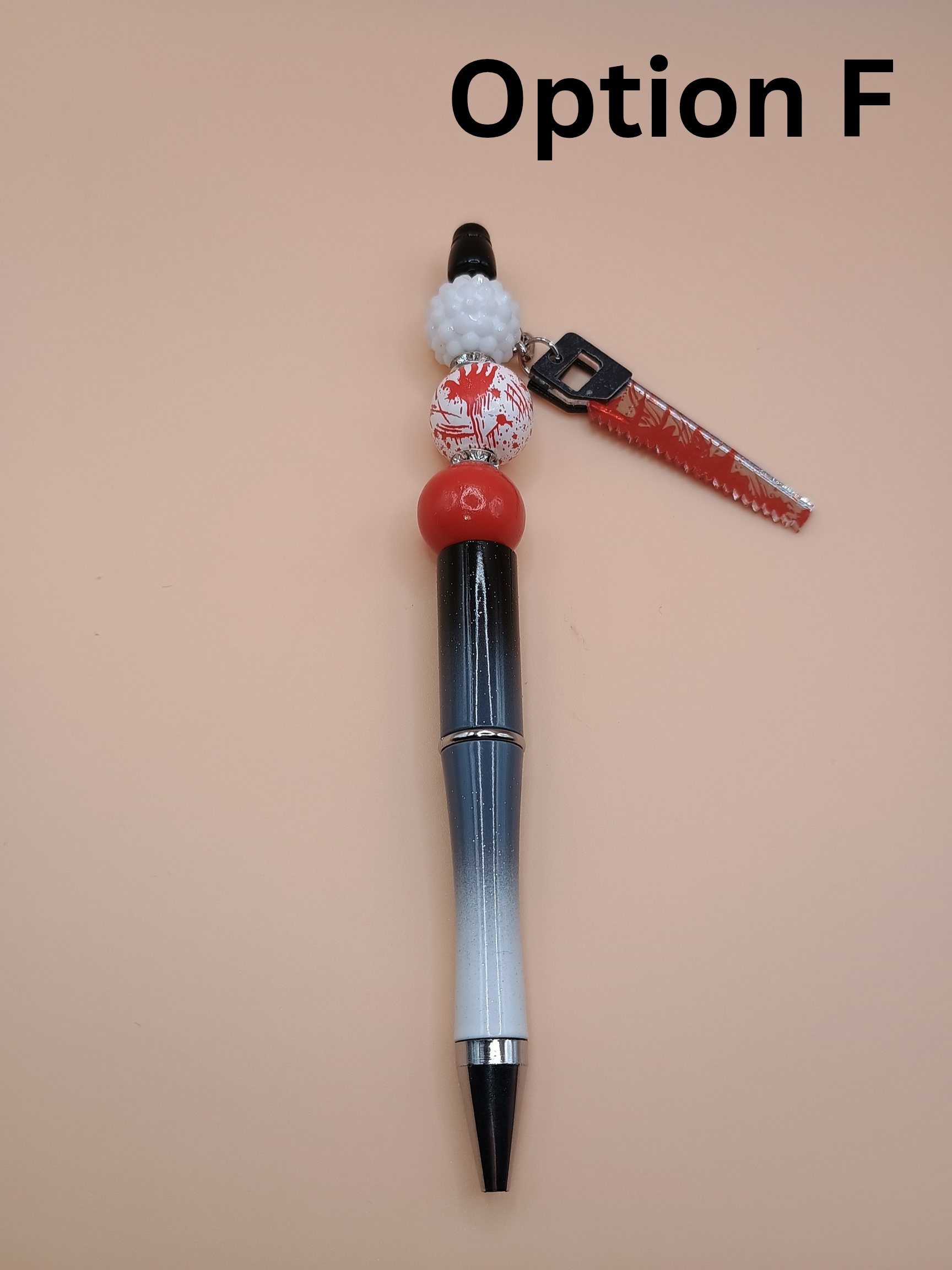 Horror-Themed Beaded Pens – Handmade 1.0 Ink Pens (8 Design Options)