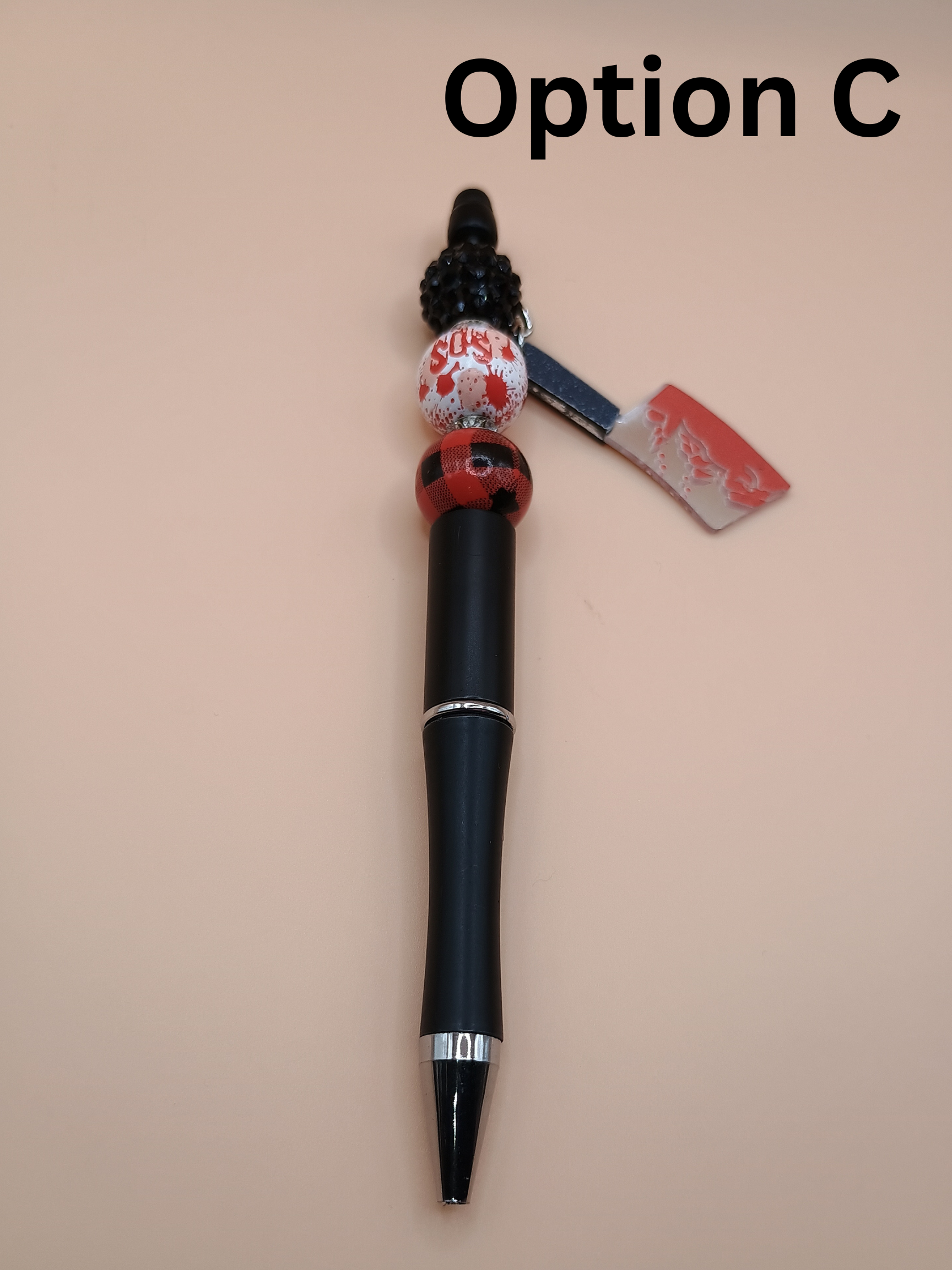 Horror-Themed Beaded Pens – Handmade 1.0 Ink Pens (8 Design Options)