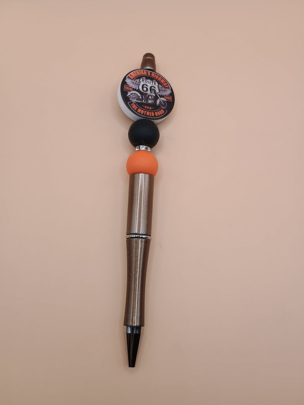 Route 66 Motorcycle Beaded Pen – “America’s Highway / The Mother Road” (3 Design Options)