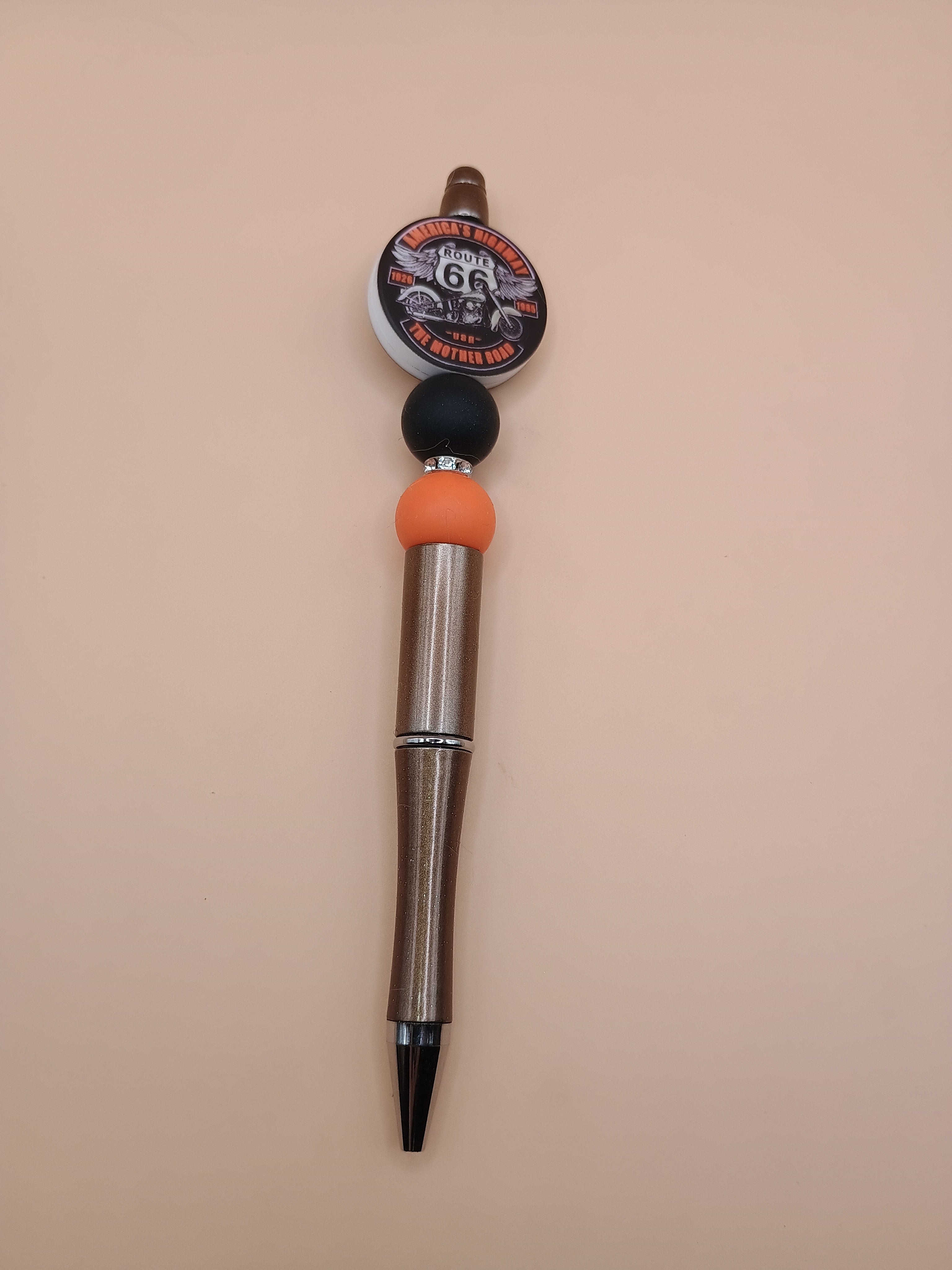 Route 66 Motorcycle Beaded Pen – “America’s Highway / The Mother Road” (3 Design Options)