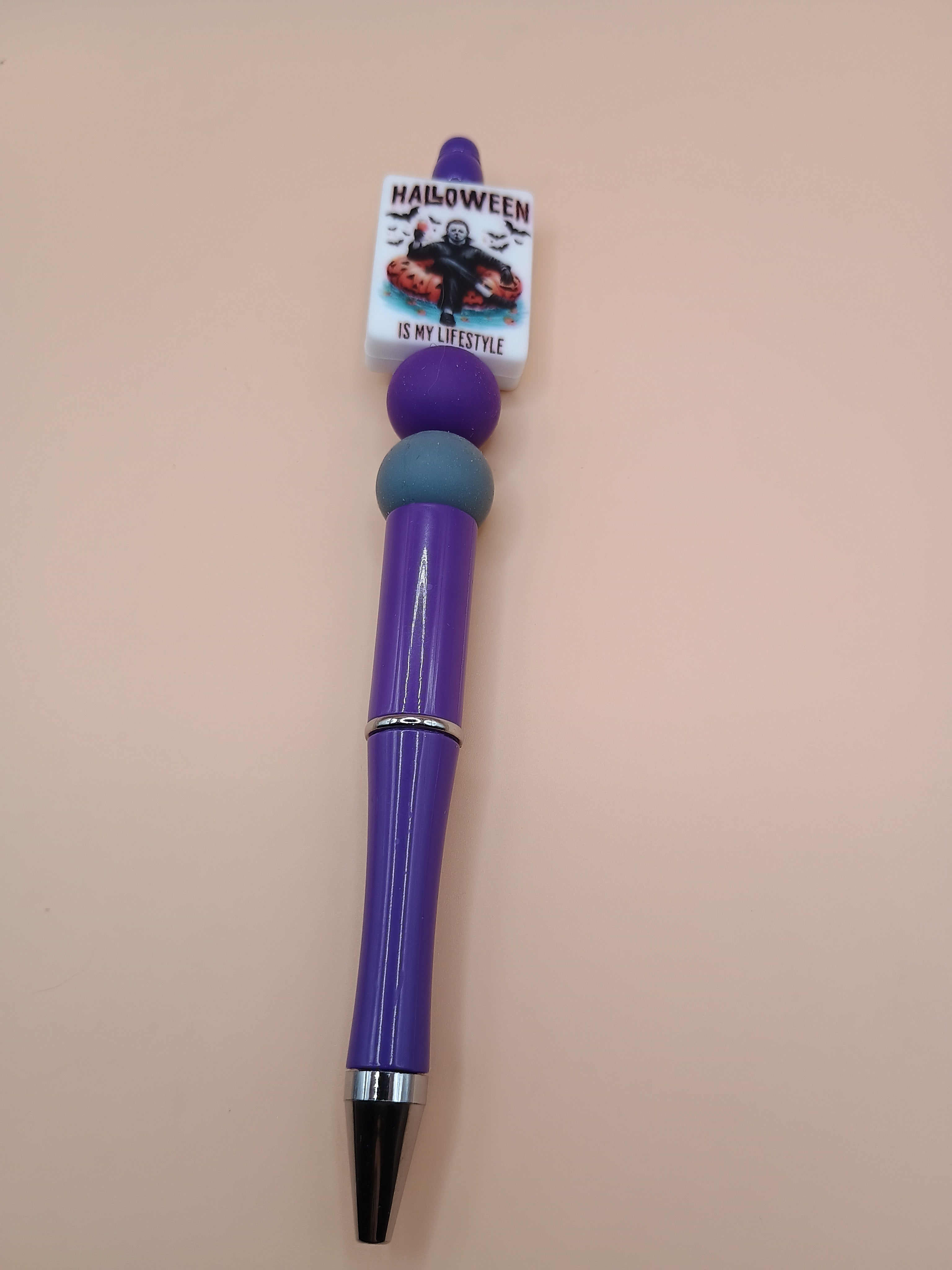 Halloween Is My Lifestyle Michael Myers Beaded Pen – Red 1.0 Handmade Horror Pen